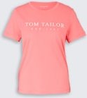 TOM TAILOR Damen T-Shirt mit Logo-Stickerei, rosa, Uni, Gr. XS