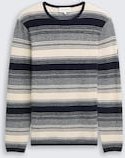 TOM TAILOR Herren Strickpullover im Streifenmuster, weiß, Gestreift, Gr. XXL