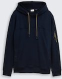 TOM TAILOR Herren Hoodie Sweatshirt mit Taschen, blau, Uni, Gr. M