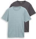 TOM TAILOR Herren Basic T-Shirts im 2er-Pack, grün, Uni, Gr. XL