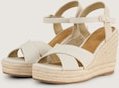 TOM TAILOR Damen Sandalen mit Keilabsatz, beige, Uni, Gr. 41