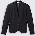 TOM TAILOR Damen Slim Fit Blazer mit Ottoman Struktur, blau, Uni, Gr. XXL