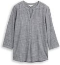 TOM TAILOR Damen Bluse aus Baumwolle, blau, Uni, Gr. 38