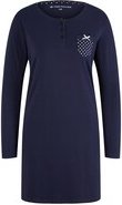 TOM TAILOR Damen Pyjama-Kleid mit Brusttasche, blau, Gepunktet, Gr. 46