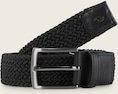 TOM TAILOR Herren TTJAMIE Elastischer Flechtgürtel mit eckiger Dornschließe, schwarz, Uni, Gr. 85