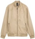 TOM TAILOR Herren Bomberjacke in Wildleder-Optik, braun, Uni, Gr. S