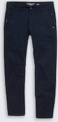 TOM TAILOR Herren Tapered Chino Hose, blau, Uni, Gr. 33/34