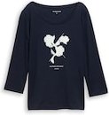 Thumbnail - TOM TAILOR Damen Langarmshirt mit Print, blau, Uni, Gr. XXXL