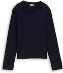 TOM TAILOR Damen Strickpullover mit Kaschmir-Anteil, blau, Meliert, Gr. XL