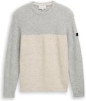 Thumbnail - TOM TAILOR Herren Strickpullover mit Strukturmix, weiß, Colour Blocking, Gr. XXL
