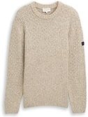 Thumbnail - TOM TAILOR Herren Strickpullover in Melange-Optik, weiß, Meliert, Gr. L