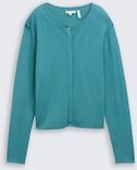 TOM TAILOR Damen Cardigan mit verdeckter Knopfleiste, blau, Uni, Gr. S