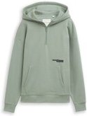 Thumbnail - TOM TAILOR Jungen Oversize Hoodie Sweatshirt mit Reißverschluss, grün, Uni, Gr. 128