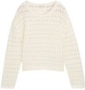 Thumbnail - TOM TAILOR DENIM Damen Relaxed Fit Strickpullover mit Lochmuster, weiß, Uni, Gr. L