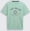 TOM TAILOR Herren T-Shirt mit Logo-Print, grün, Logo Print, Gr. M