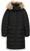 TOM TAILOR Damen Puffer-Mantel mit abnehmbarer Kapuze, schwarz, Uni, Gr. XS