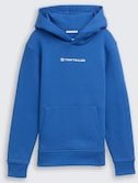 TOM TAILOR Jungen Hoodie Sweatshirt mit Logo-Print, blau, Uni, Gr. 176
