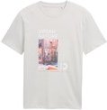 TOM TAILOR DENIM Herren T-Shirt mit Foto-Print, grau, Uni, Gr. M