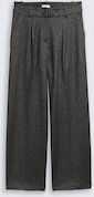 TOM TAILOR Damen TTLEA WIDE Hose mit Glitzer-Effekt, schwarz, Uni, Gr. 36/32