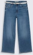 TOM TAILOR Damen TTNELMA CULOTTE Stretch Jeans mit Gürtel, blau, Uni, Gr. 33/28