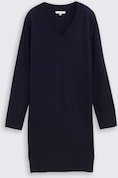 TOM TAILOR Damen Strickkleid mit Kaschmir-Anteil, blau, Meliert, Gr. 42