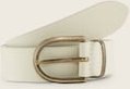 TOM TAILOR Damen TTSYLKE Ledergürtel mit abgerundeter Dornschließe, weiß, Uni, Gr. 85