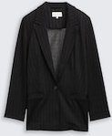 TOM TAILOR Damen Loose Fit Blazer mit Glitzer-Effekt, grau, Nadelstreifen, Gr. XS