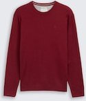 TOM TAILOR Herren Basic Strickpullover aus Baumwolle, rot, Meliert, Gr. XXL