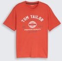 TOM TAILOR Herren T-Shirt mit Logo-Print, rot, Uni, Gr. L