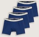 TOM TAILOR Herren Mittellange Boxershorts im 4er-Pack, blau, Uni, Gr. S/4