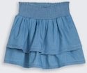 TOM TAILOR Mädchen Mini-Rock mit Volant, blau, Uni, Gr. 116/122