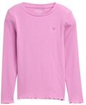 Thumbnail - TOM TAILOR Mädchen Ripp Langarmshirt mit Stickerei, rosa, Uni, Gr. 116/122