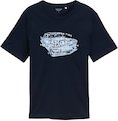 TOM TAILOR Herren T-Shirt mit Print, blau, Uni, Gr. M
