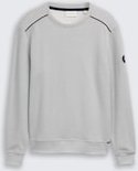 TOM TAILOR Herren Sweatshirt mit Logo-Badge, weiß, Meliert, Gr. XXXL