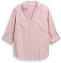 TOM TAILOR Damen Plus Size - Bluse mit Brusttaschen, rosa, Uni, Gr. 50