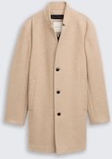 TOM TAILOR DENIM Herren Wollmantel mit Stehkragen, beige, Meliert, Gr. XL
