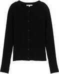 Thumbnail - TOM TAILOR DENIM Damen Cardigan mit Rippstruktur, schwarz, Uni, Gr. L