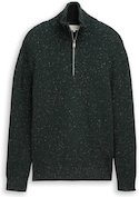 Thumbnail - TOM TAILOR DENIM Herren Troyer Strickpullover aus Noppengarn, grün, Meliert, Gr. XL