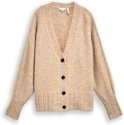 TOM TAILOR Damen Oversize Cardigan mit Wollanteil, beige, Meliert, Gr. XL