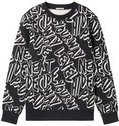 TOM TAILOR Jungen Print Sweatshirt mit Bio-Baumwolle, schwarz, Gemustert, Gr. 164