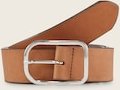 TOM TAILOR Damen TTHELEN Ledergürtel mit abgerundeter Dornschließe, braun, Uni, Gr. 95
