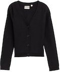 Thumbnail - TOM TAILOR Mädchen Cropped Cardigan mit V-Ausschnitt, schwarz, Uni, Gr. 152