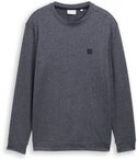 Thumbnail - TOM TAILOR Herren Langarmshirt mit Logo-Badge, blau, Meliert, Gr. L