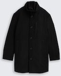 TOM TAILOR Herren Plus Size - 2-in-1 Wollmantel mit abnehmbarer Innenjacke, schwarz, Uni, Gr. 2XL