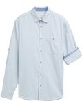 Thumbnail - TOM TAILOR Herren Regular Fit Hemd mit verstellbarer Ärmellänge, blau, Uni, Gr. XL