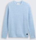 TOM TAILOR Herren Strickpullover mit Wollanteil, blau, Meliert, Gr. XL