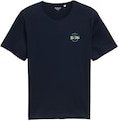 TOM TAILOR Herren T-Shirt mit Print, blau, Uni, Gr. M