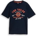 TOM TAILOR Herren T-Shirt mit Logo-Print, blau, Uni, Gr. M