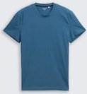 TOM TAILOR Herren Slim Fit T-Shirt mit Stretch, blau, Uni, Gr. XXXL