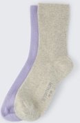 TOM TAILOR Damen Socken im 2er-Pack, grau, Uni, Gr. 39-42